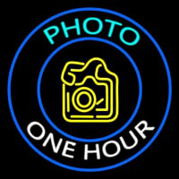 Turquoise Photo One Hour With Camera Neonreclame