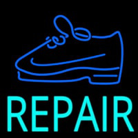 Turquoise Repair Shoe Neonreclame