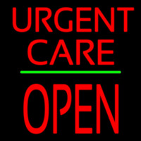 Urgent Care Block Open Green Line Neonreclame