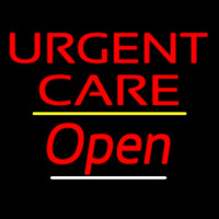 Urgent Care Open Yellow Line Neonreclame