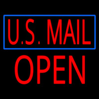 Us Mail Block Open Neonreclame