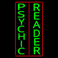 Vertical Green Psychic Reader Red Border Neonreclame