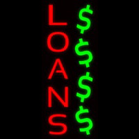 Vertical Red Loans Dollar Logo Neonreclame