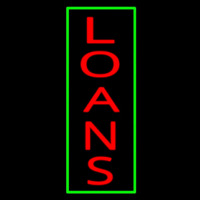Vertical Red Loans Green Border Neonreclame