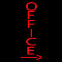 Vertical Red Office With Arrow Neonreclame