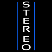 Vertical White Stereo Block Blue Line 1 Neonreclame
