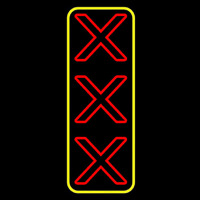 Vertical X   With Yellow Border Neonreclame