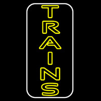 Vertical Yellow Trains Neonreclame