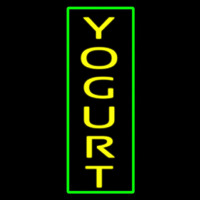 Vertical Yellow Yogurt With Green Border Neonreclame