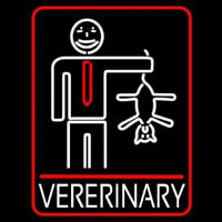 Veterinary Man And Cat Logo Neonreclame