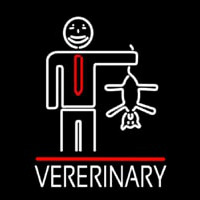 Veterinary Man And Cat Logo Neonreclame