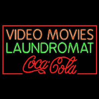 Video Movies Laundromat Coca Cola Real Neon Glass Tube Neonreclame