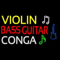 Violin Bass Guitar Conga 2 Neonreclame