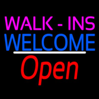 Walk Ins Welcome Open White Line Neonreclame