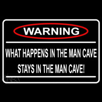 Warning Stays In Man Cave Neonreclame