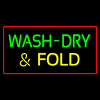 Wash Dry And Fold Red Border Neonreclame