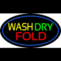 Wash Dry Fold Oval Blue Neonreclame
