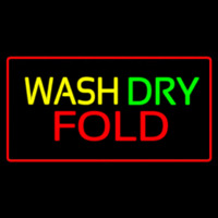 Wash Dry Fold Red Border Neonreclame