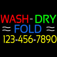 Wash Dry Fold With Number Neonreclame