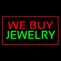 We Buy Jewelry Block Rectangle Red Neonreclame