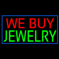 We Buy Jewelry Rectangle Blue Neonreclame