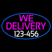 We Deliver Number Oval With Blue Border Neonreclame
