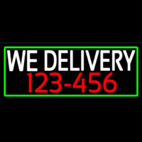 We Deliver Number With Green Border Neonreclame