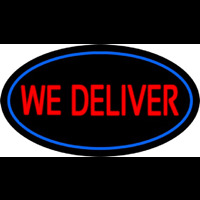 We Deliver Oval Blue Neonreclame