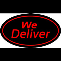 We Deliver Oval Red Neonreclame