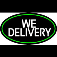 We Deliver Oval With Green Border Neonreclame