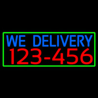 We Deliver Phone Number With Green Border Neonreclame