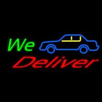 We Deliver With Car Neonreclame