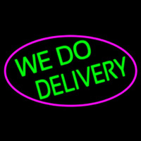 We Do Delivery Oval With Pink Border Neonreclame