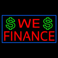 We Finance Dollar Logo Blue Border Neonreclame