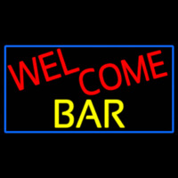 Welcome Bar With Blue Border Neonreclame
