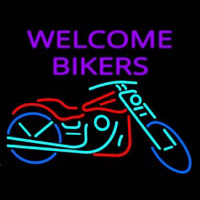 Welcome Bikers With Bike Neonreclame