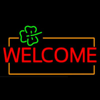 Welcome Orange Border Neonreclame