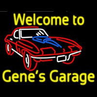 Welcome to Genes Garage Car Logo Neonreclame