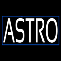 White Astro Blue Border Neonreclame