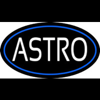 White Astro Blue Border Neonreclame