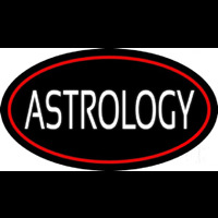 White Astrology Block Red Neonreclame