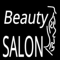 White Beauty Salon With Girl Neonreclame