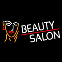 White Beauty Salon With Girl Neonreclame
