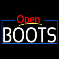 White Boots Open With Border Neonreclame