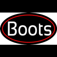 White Boots Red Border Neonreclame