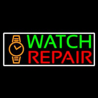 White Border Watch Repair With Logo Neonreclame