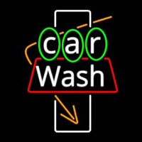 White Car Wash Orange Arrow Neonreclame