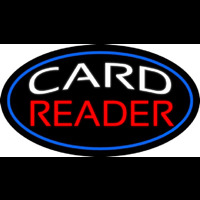 White Card Red Reader And Blue Border Neonreclame