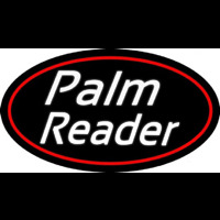 White Cursive Palm Reader Neonreclame