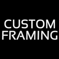 White Custom Framing Neonreclame